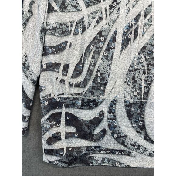 Y2K Sequin Print Ruched Top American Rag Women 1X Gray Glam Club Streetwear - Picture 8 of 9